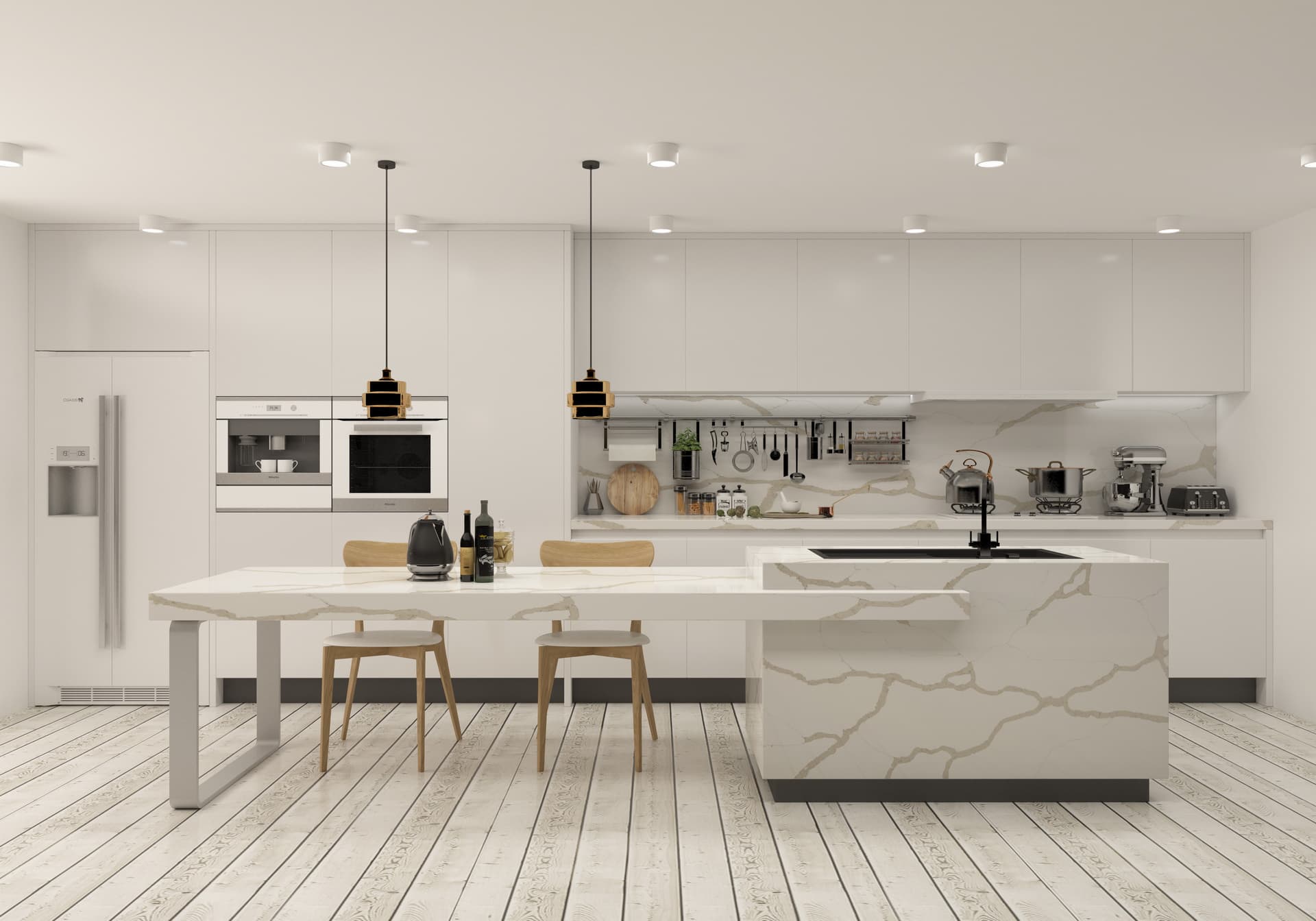 Linnstone Calacatta Quartz 6087 Tara River - Adding Elegance to Your Home