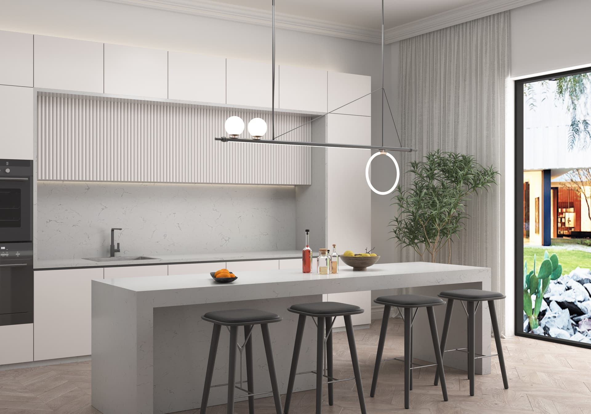 The Perfect Countertop: Linnstone Carrra Quartz 6576 Canal White