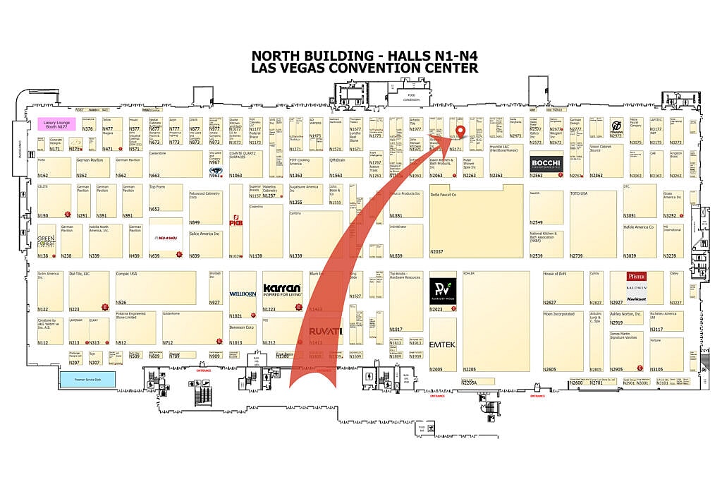 Get Your Free Linnstone KBIS 2024 Pass with Promo Code EXIV817233 1 Linnstone's booth route map for the 2024 KBIS exhibition.