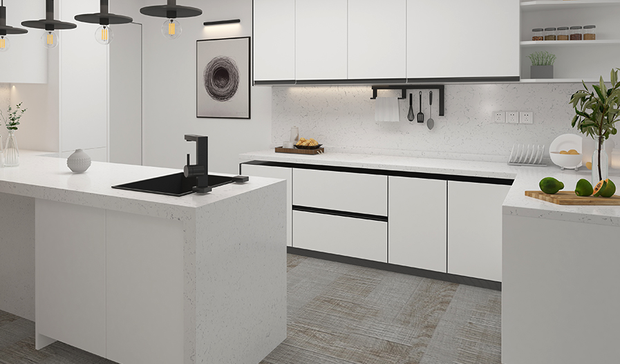 Carrara Quartz Countertops 6501 Milford White