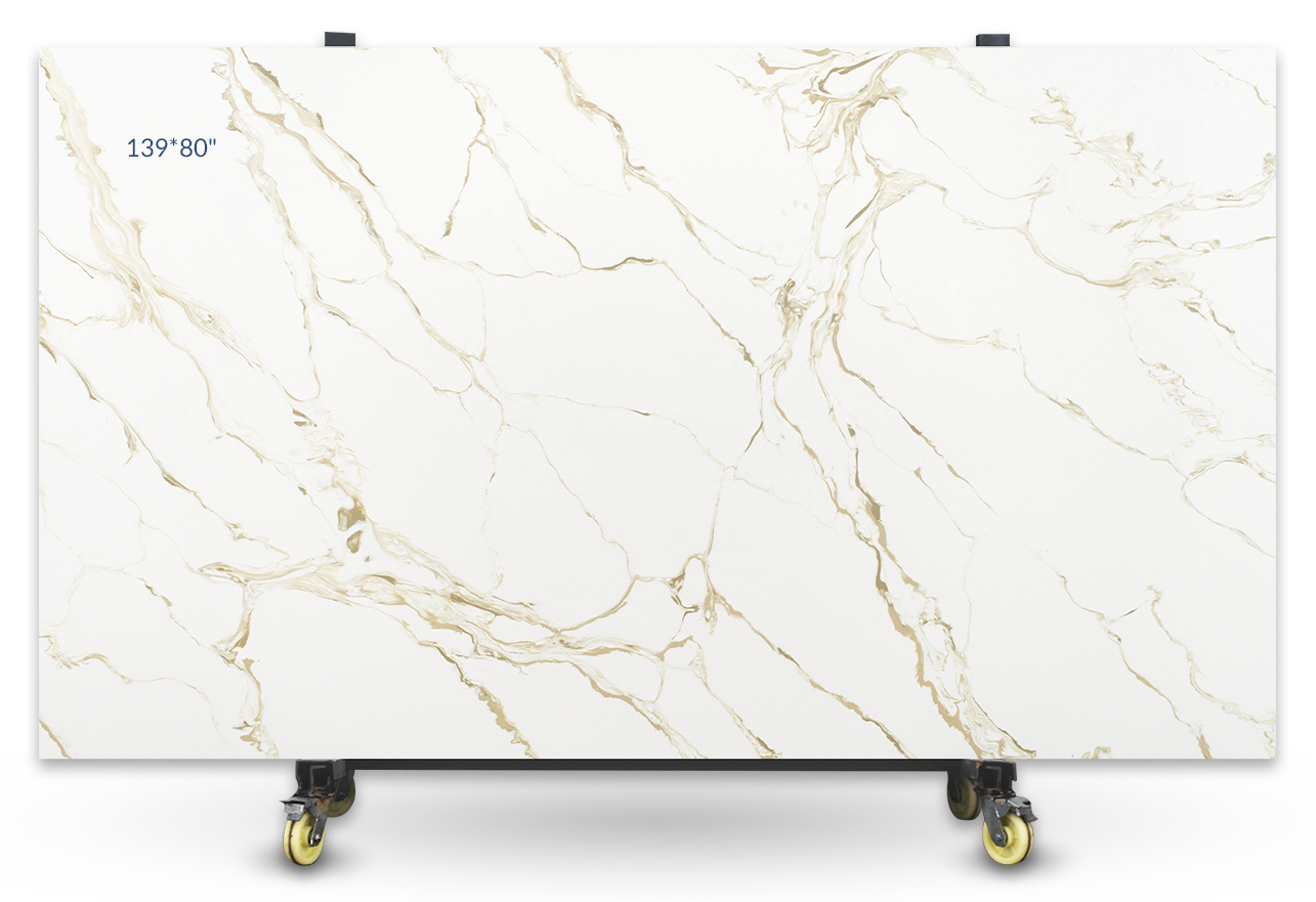 Size Up to 139 * 80" Quartz Slabs of 6033 Golden Punaluu