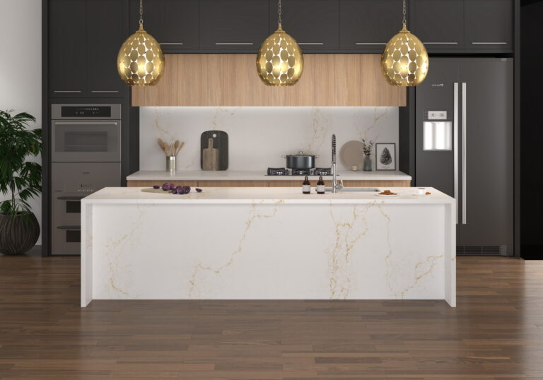 linnstone quartz 5167 Sahara Ridge-kitchen countertops and backsplashes